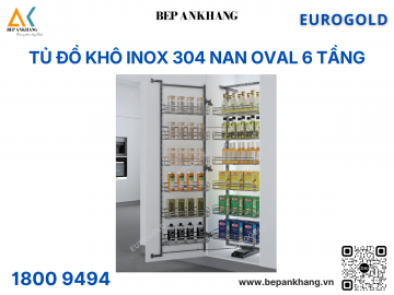 Tủ đồ khô inox 304 nan Oval 6 tầng EPV1645 (EKO13645) – Eurogold